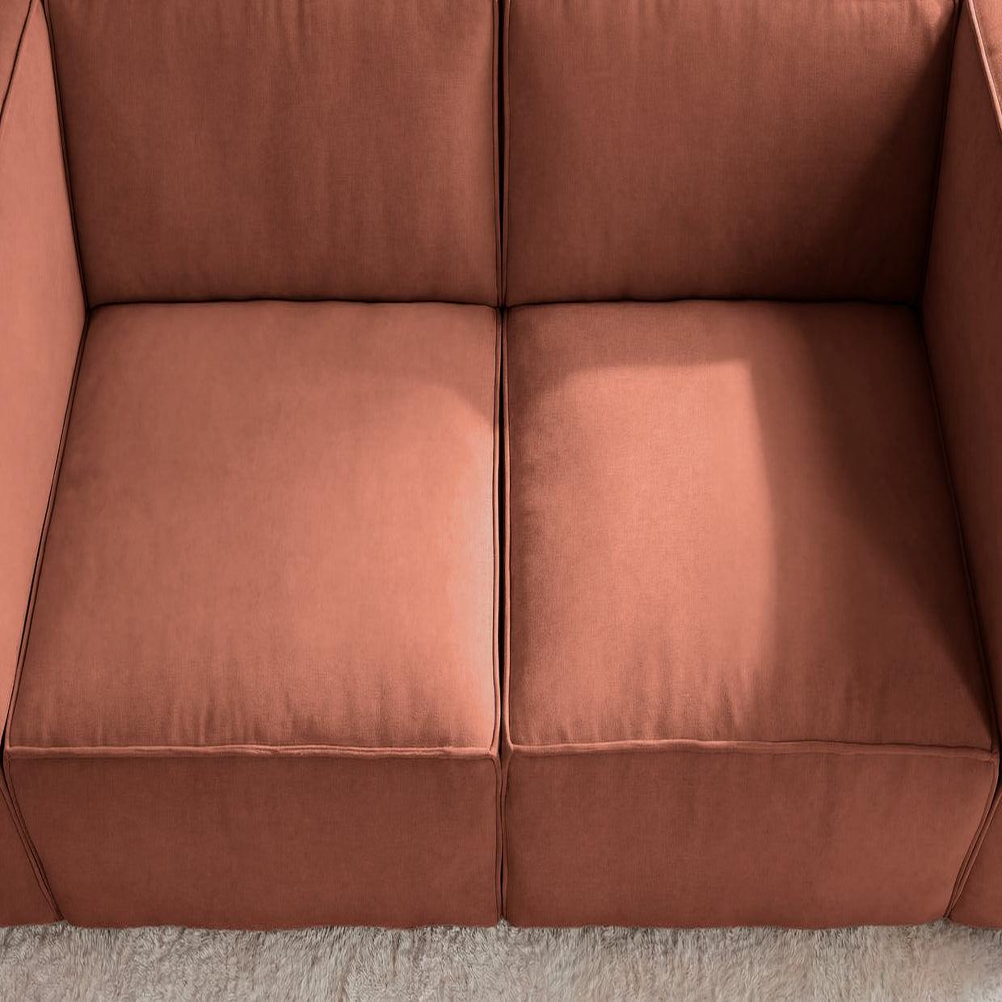 Voir la diapositive 4 : CASANOVA PARIS Mini basil - canapé droit tissu lisse 2 places