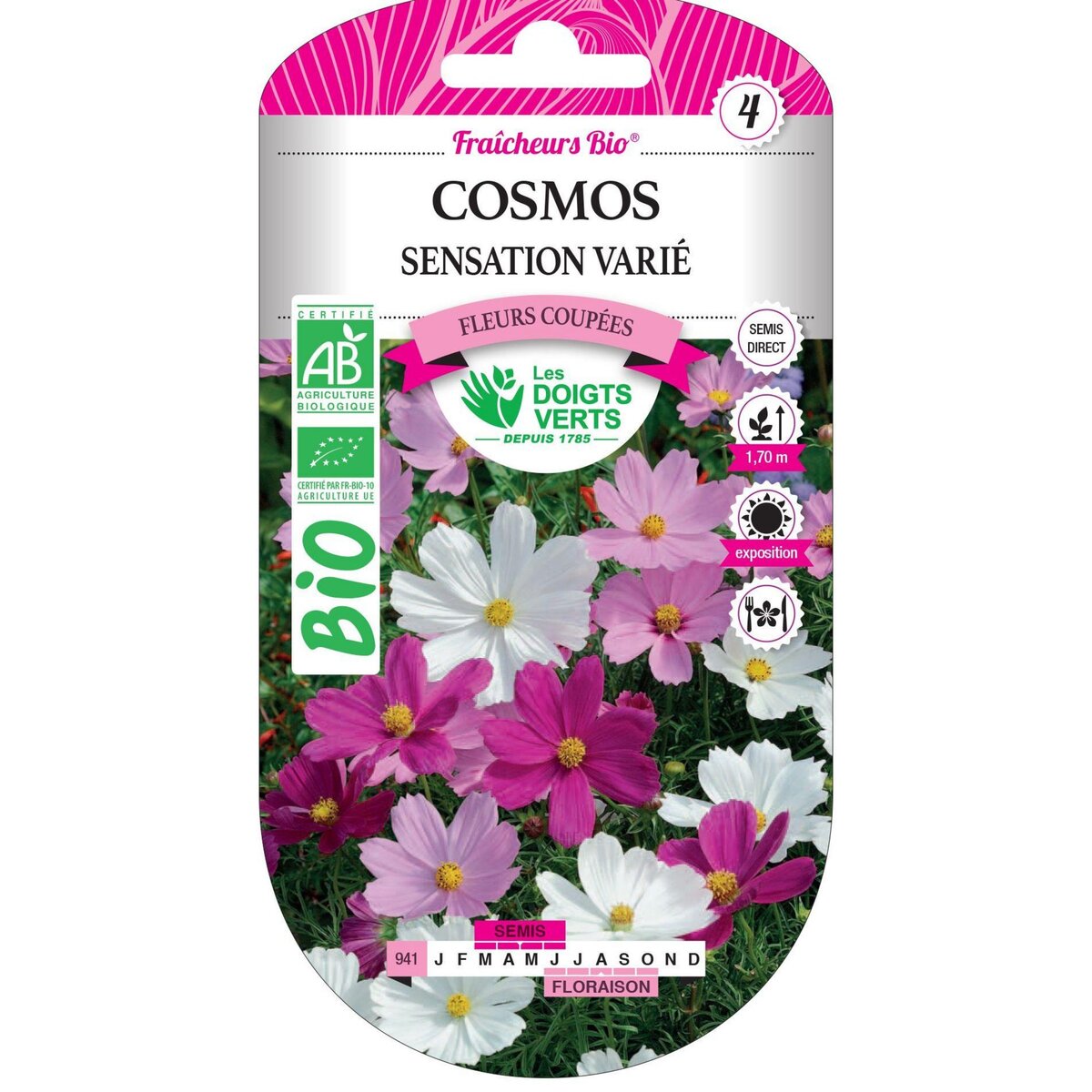 LES DOIGTS VERTS Graines cosmos sensation varié BIO Les Doigts Verts