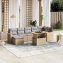 Voir la diapositive 1 : VIDAXL Salon de jardin avec coussins 8 pcs beige resine tressee
