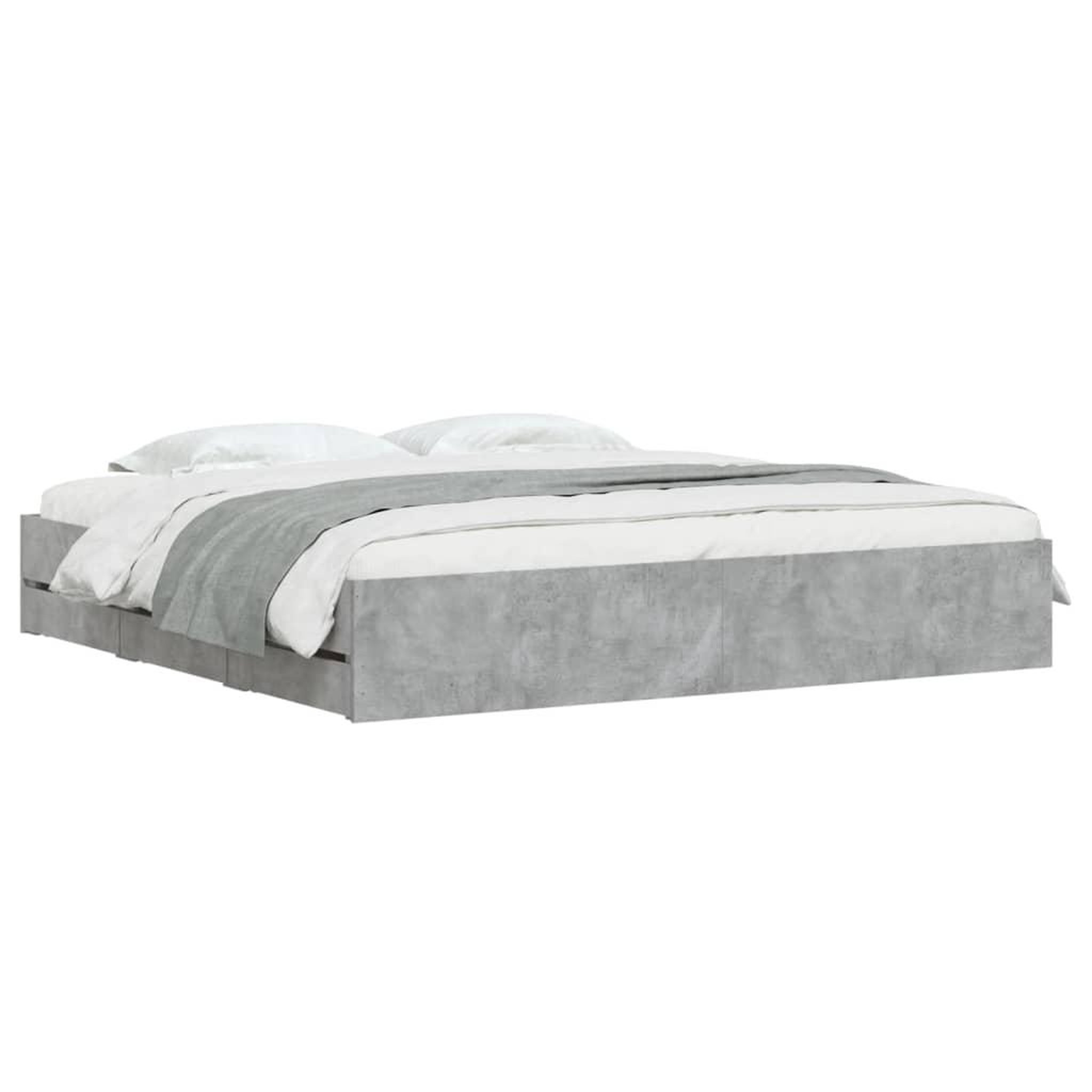Voir la diapositive 3 : VIDAXL Cadre de lit avec tiroirs sans matelas gris beton 180x200 cm