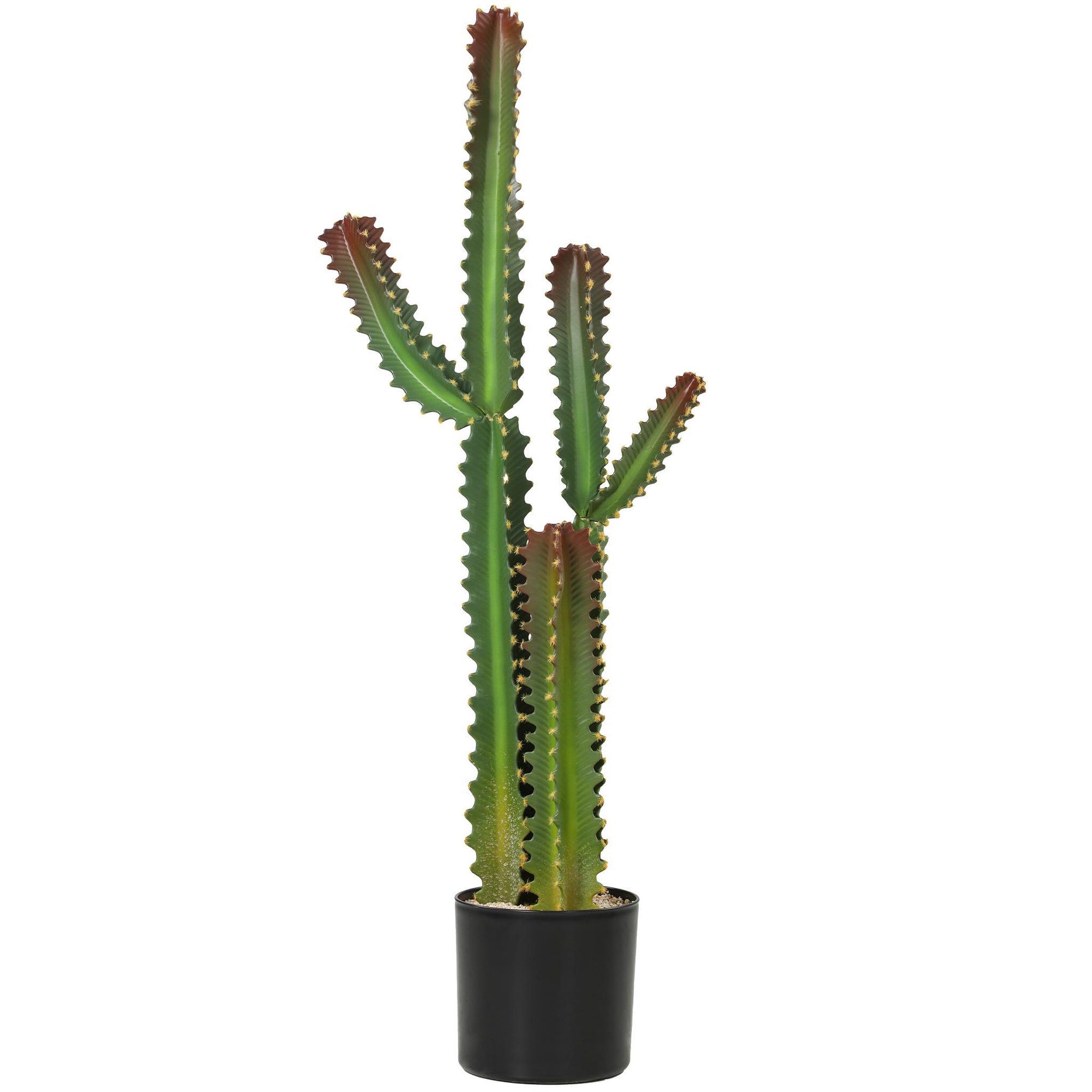 HOMCOM Cactus artificiel grand réalisme plante artificielle grande taille H.111cm vert