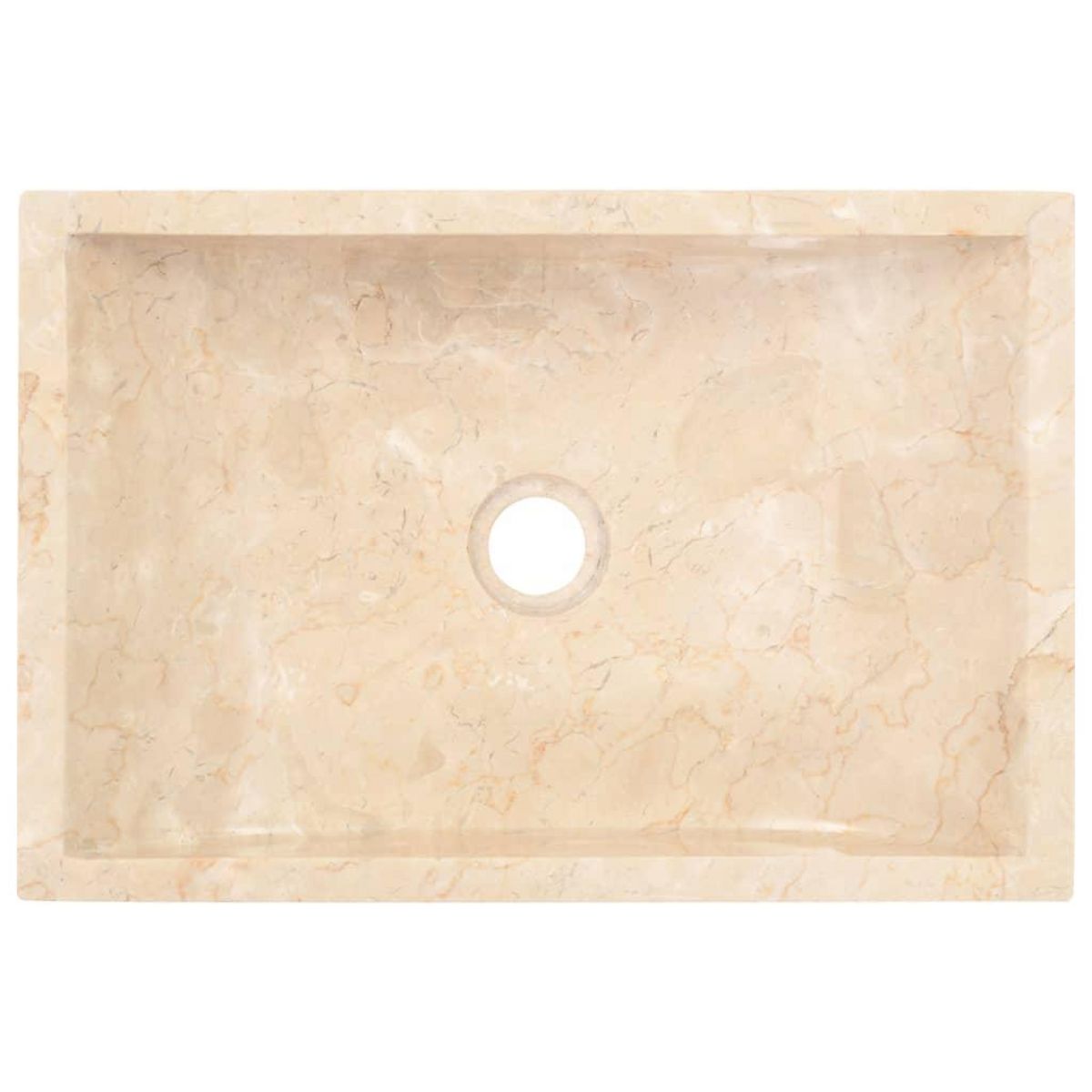 VIDAXL Lavabo 45x30x12 cm marbre creme brillant