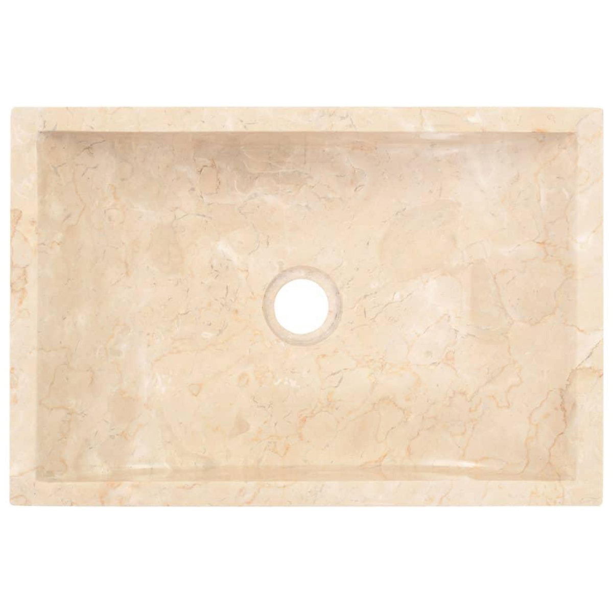 VIDAXL Lavabo 45x30x12 cm marbre creme brillant