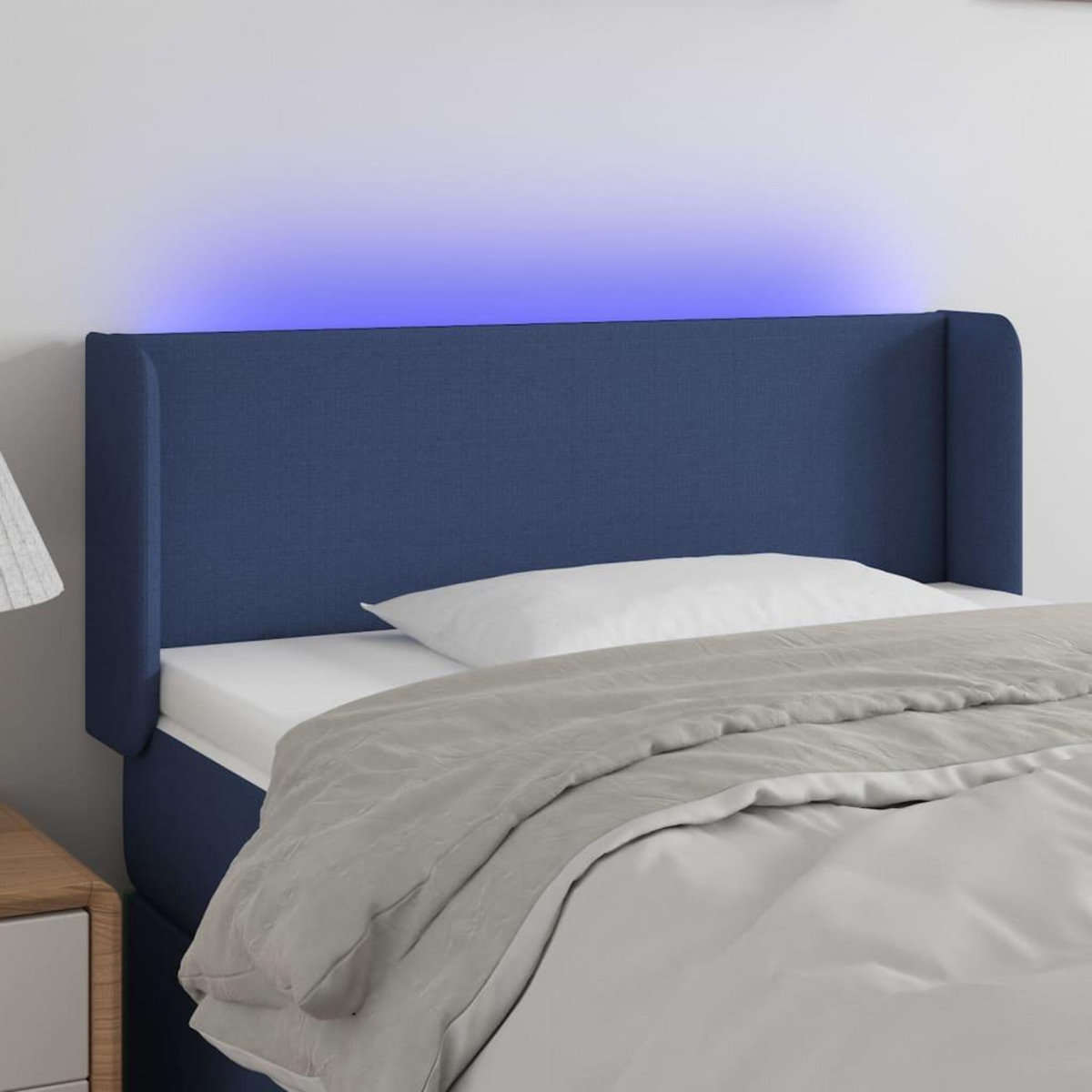 VIDAXL Tete de lit a LED Bleu 93x16x78/88 cm Tissu