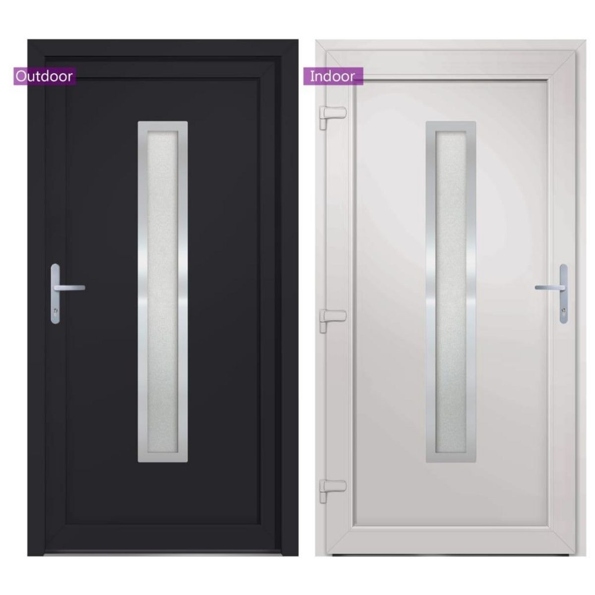VIDAXL Porte d'entree anthracite 98x208 cm PVC
