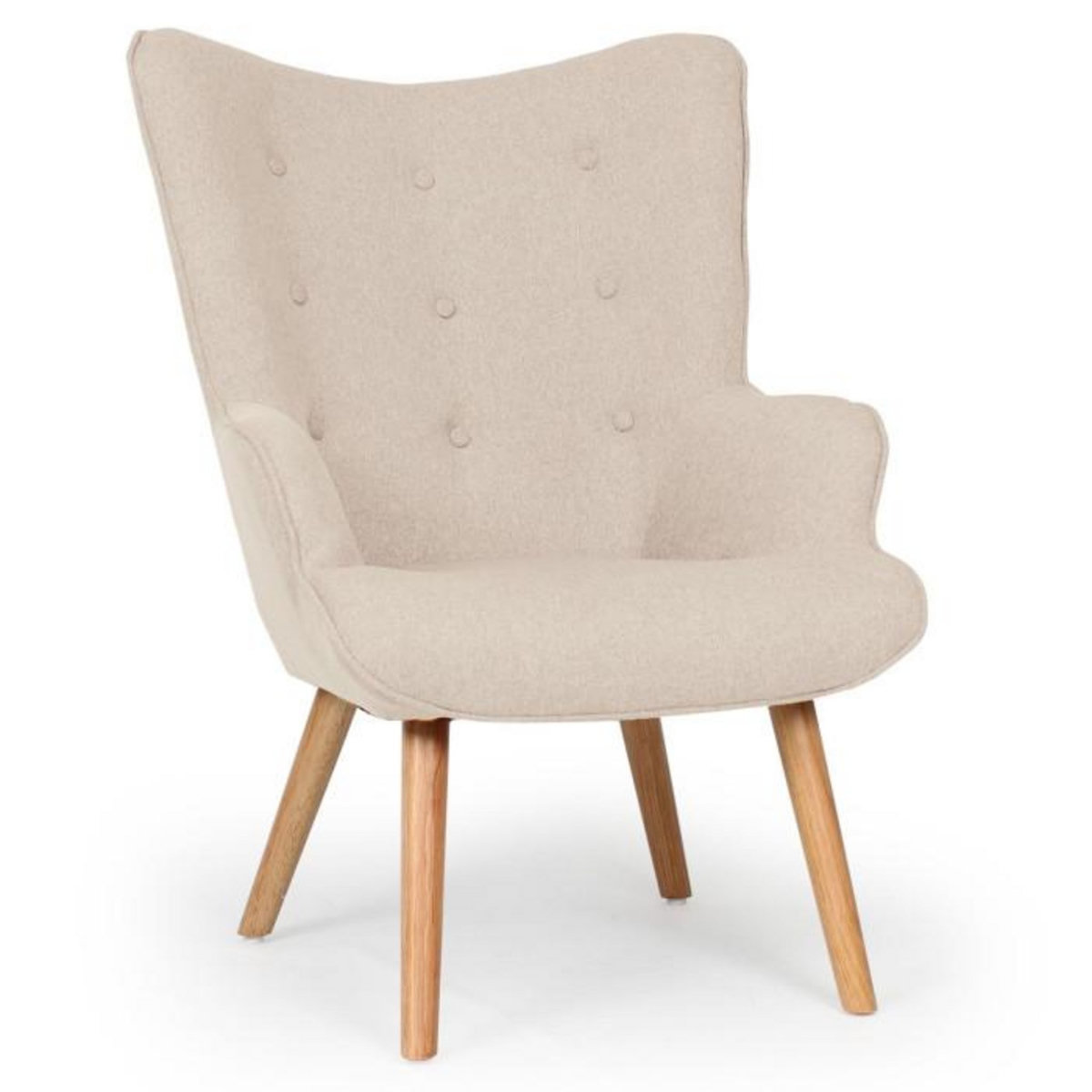 Paris Prix Fauteuil & Pouf Scandinave  Orle  98cm Beige