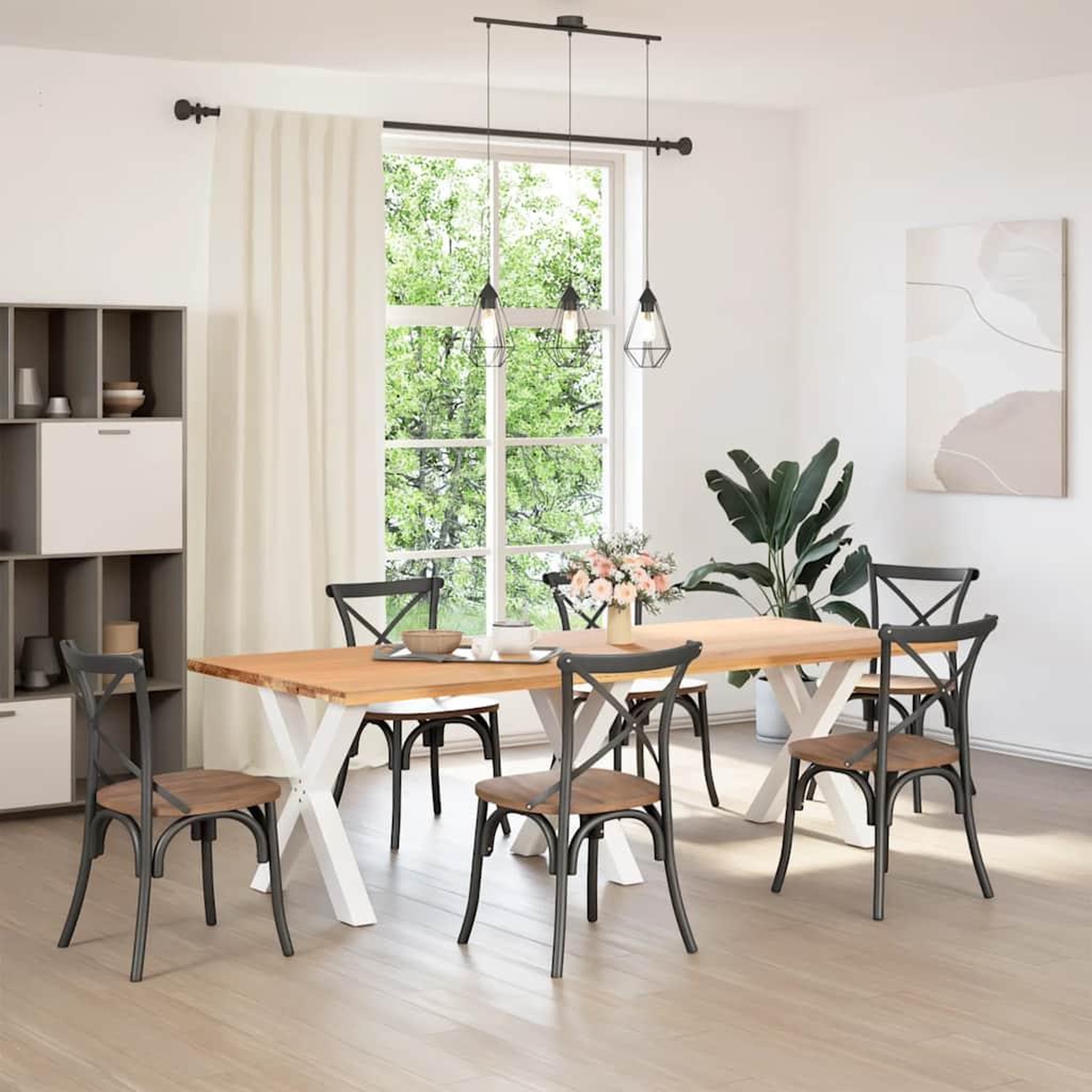Voir la diapositive 2 : VIDAXL Pieds de table a manger forme de X 3 pcs blanc 80x(72-73) cm