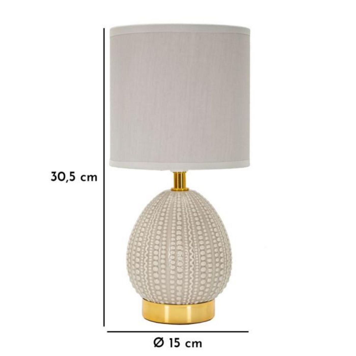 Paris Prix Lampe à Poser en Céramique  Flavi  30cm Gris