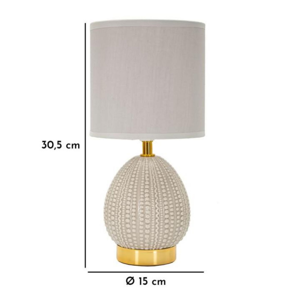 Paris Prix Lampe à Poser en Céramique  Flavi  30cm Gris
