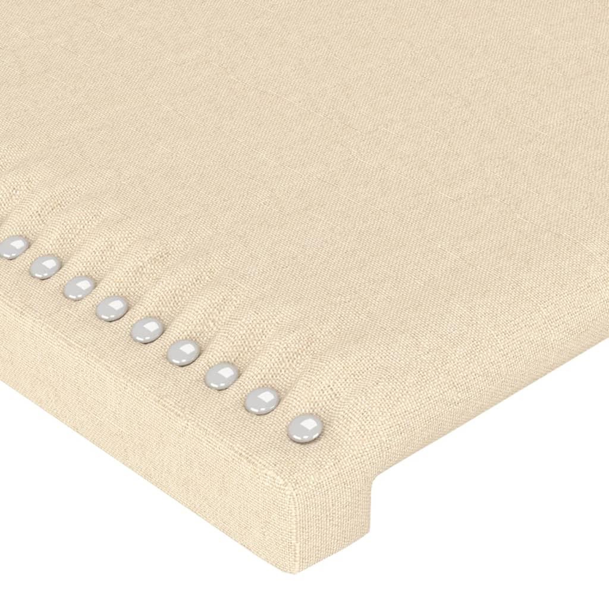 Voir la diapositive 5 : VIDAXL Tete de lit avec oreilles Creme 163x23x78/88 cm Tissu