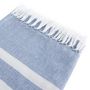 Voir la diapositive 2 : ACTUEL Foutah de plage en coton 180g/m² finition frange SAND