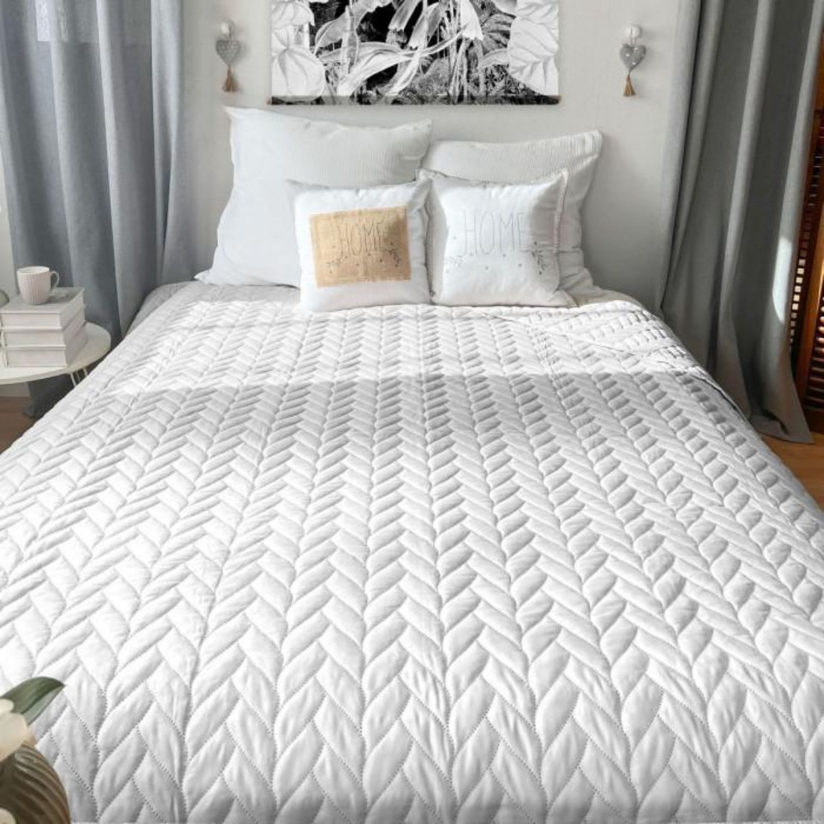 Paris Prix Couvre-lit en Microfibre  Tessa  220x240cm Blanc