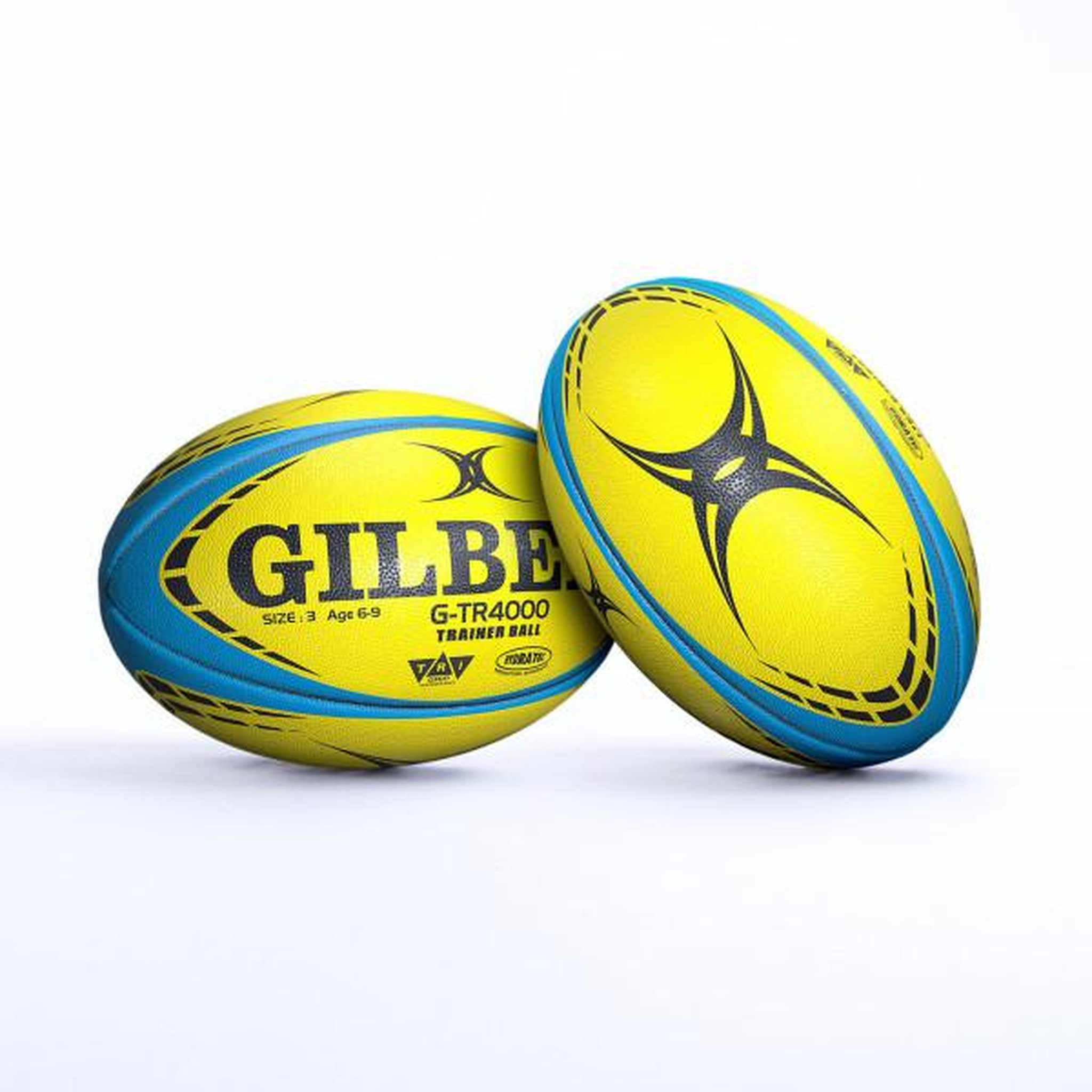 Voir la diapositive 4 : GILBERT Ballon de rugby d'entrainement - gtr4000 - fluo - gilbert - taille 3