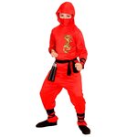 WIDMANN Déguisement Dragon Ninja Rouge - Enfant - 2/4 ans (86 à 104 cm)