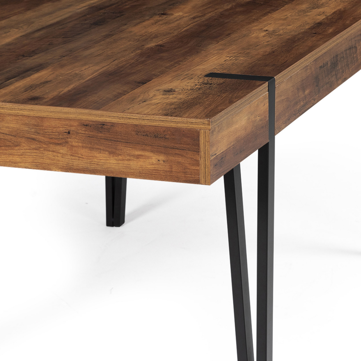 ID MARKET Table à manger rectangle AUSTRIA 10 personnes bois pied épingle 200 cm