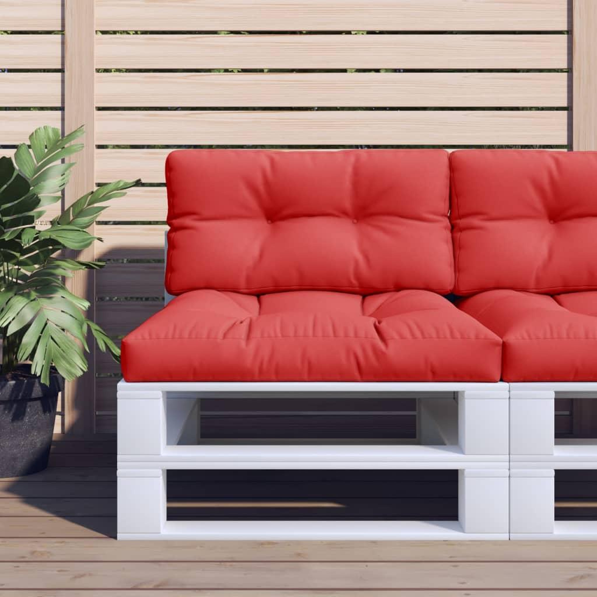 VIDAXL Coussins de palette lot de 2 rouge tissu