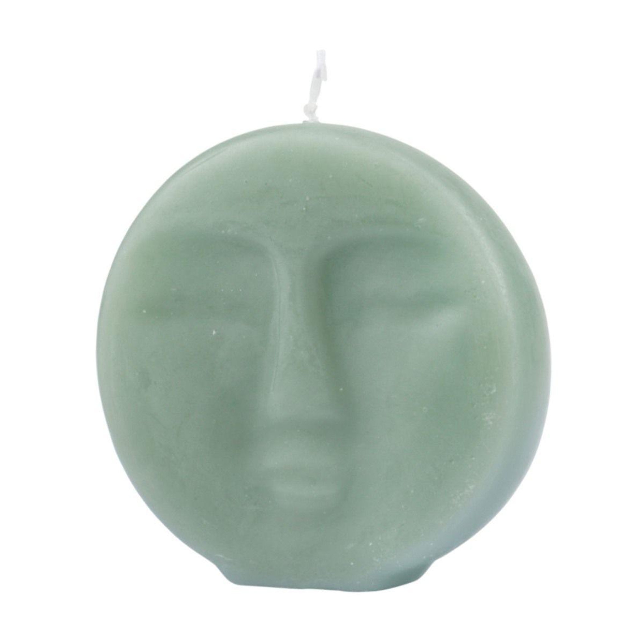 HOMEA Bougie déco visage  arty  9cm vert céladon