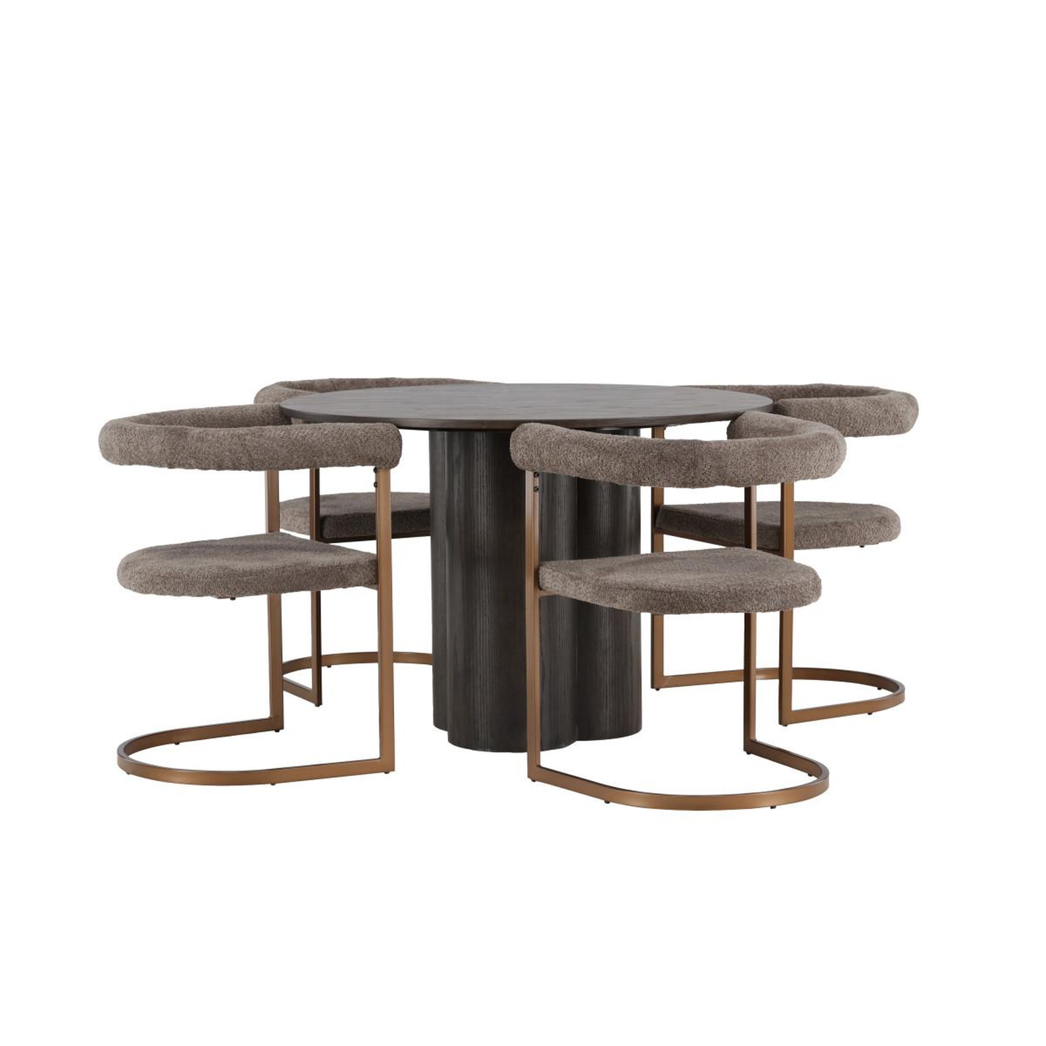 Voir la diapositive 3 : Paris Prix Ensemble table à manger & 4 chaises  olivia & morning  110cm moka & marron