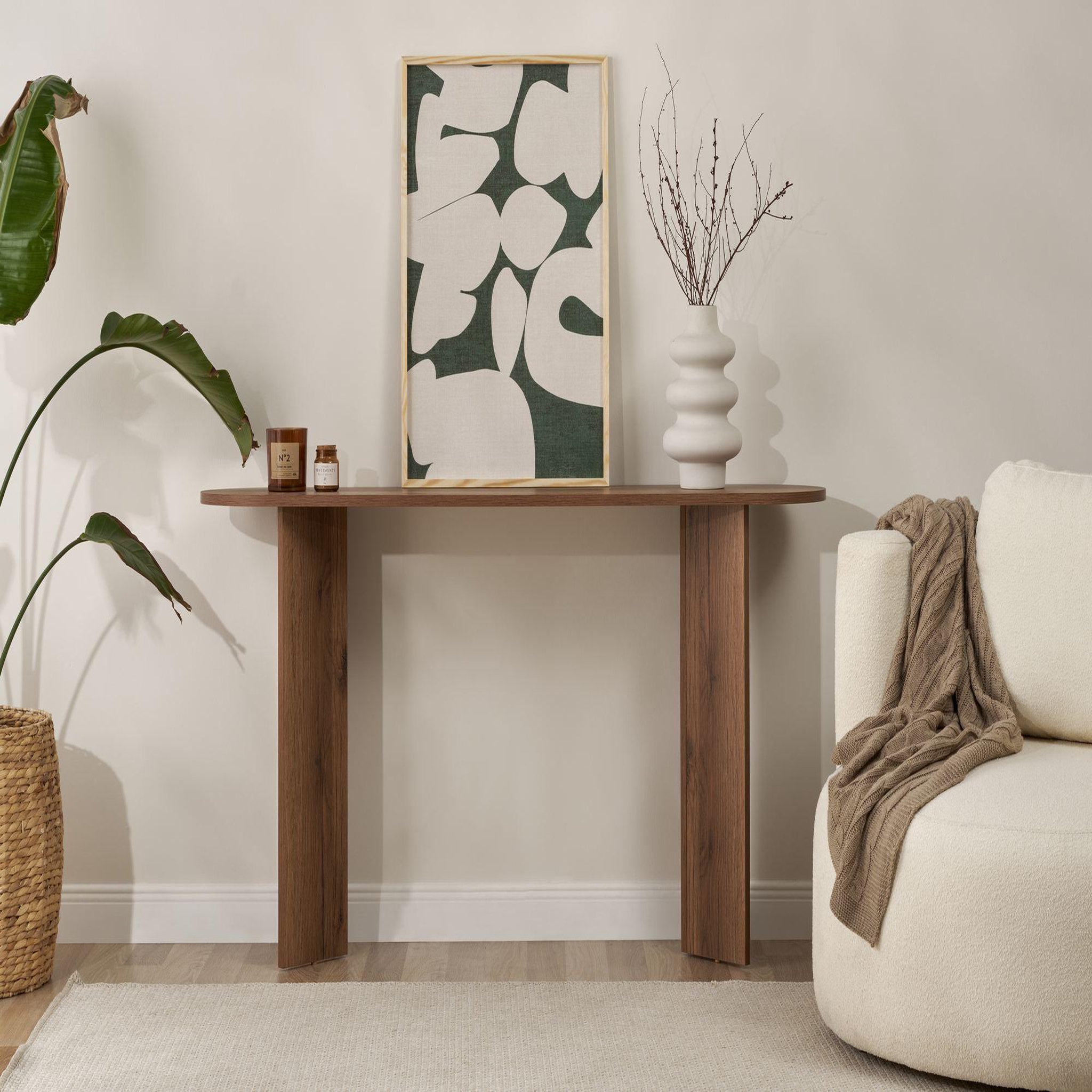 Voir la diapositive 2 : Habitat et Jardin Console en bois  sira  - 150 x 35 x 75 cm - noyer