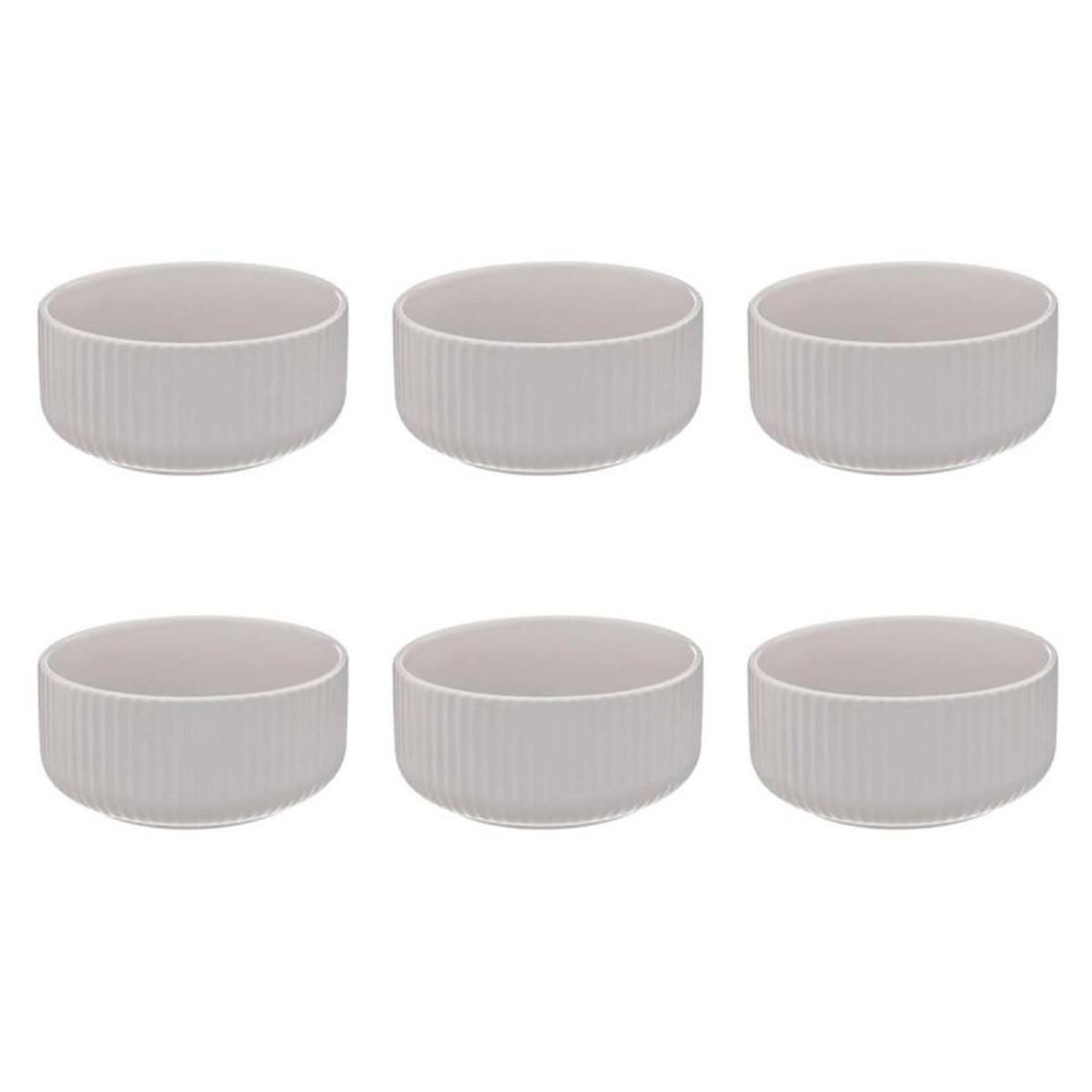 Voir la diapositive 1 : SECRET DE GOURMET Lot de 6 Coupelles  Côtelé  80cl Blanc