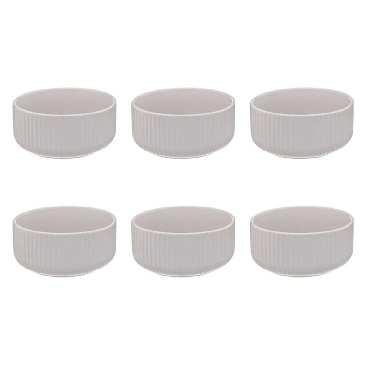 SECRET DE GOURMET Lot de 6 Coupelles  Côtelé  80cl Blanc
