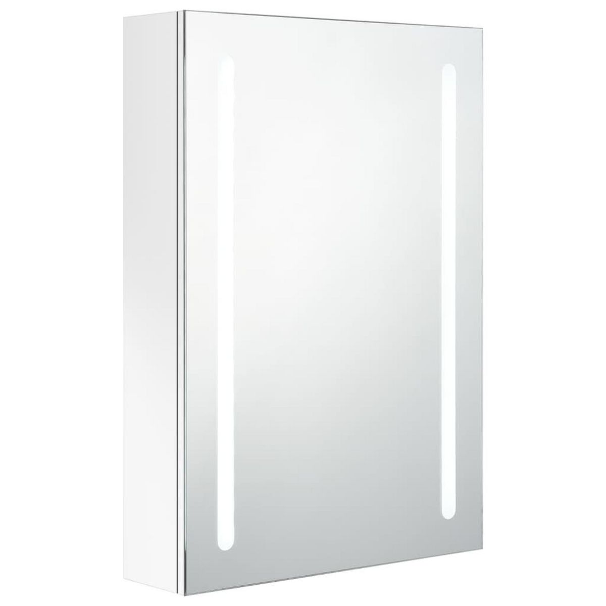 VIDAXL Armoire de salle de bain a miroir LED Blanc brillant 50x13x70cm