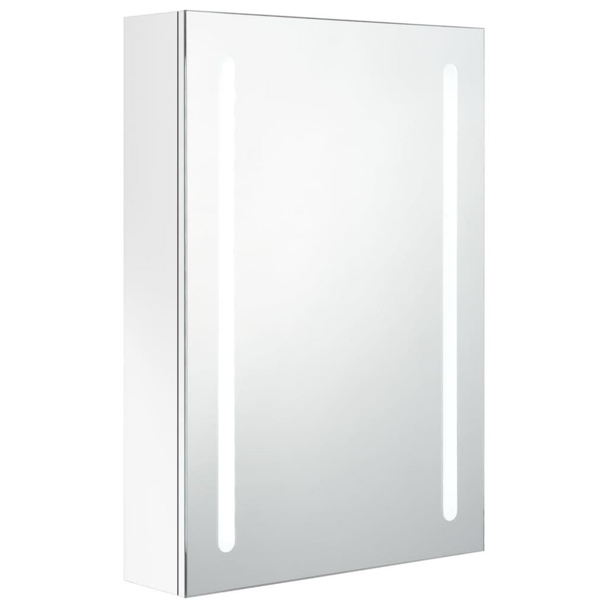 VIDAXL Armoire de salle de bain a miroir LED Blanc brillant 50x13x70cm