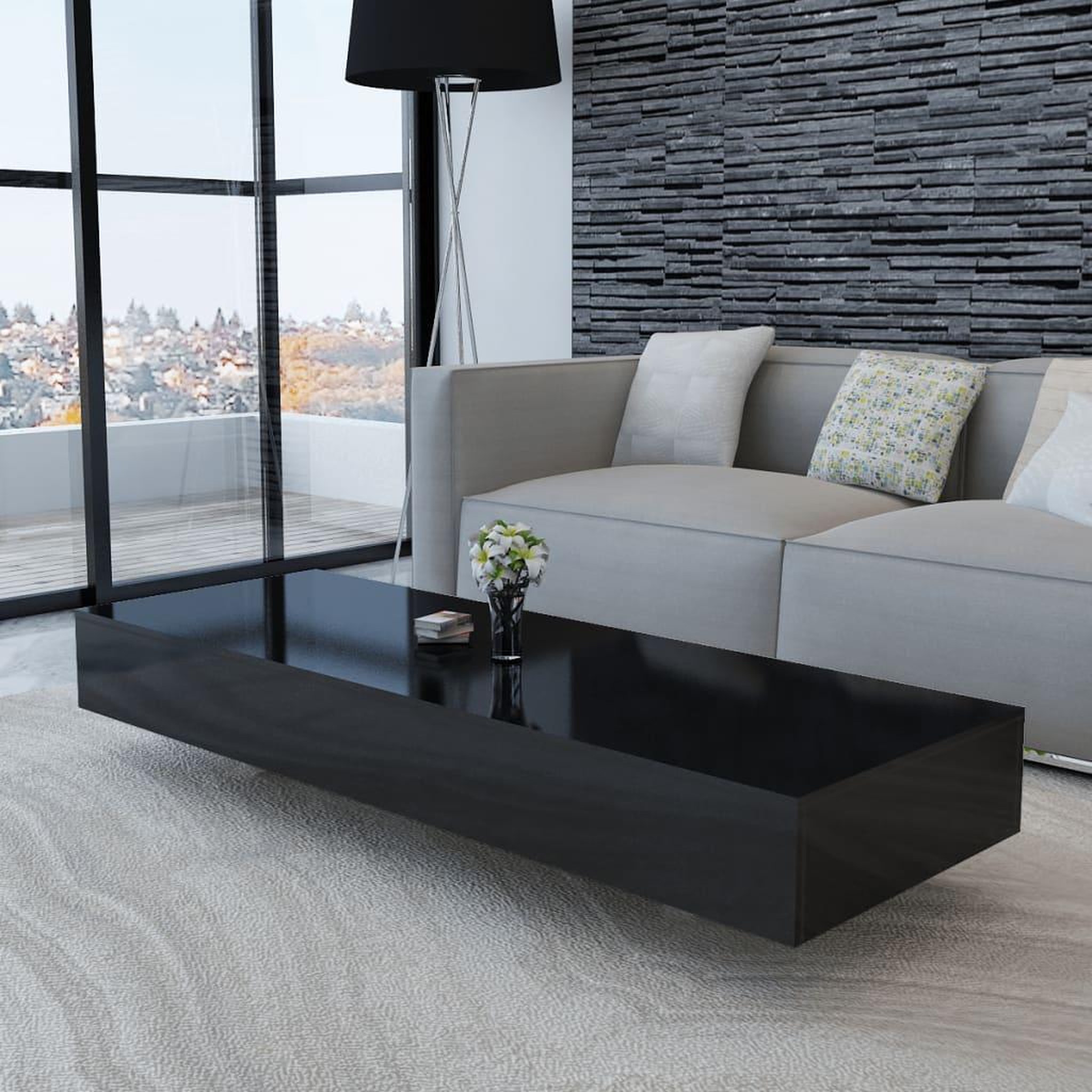 Voir la diapositive 1 : VIDAXL Table basse noir brillant