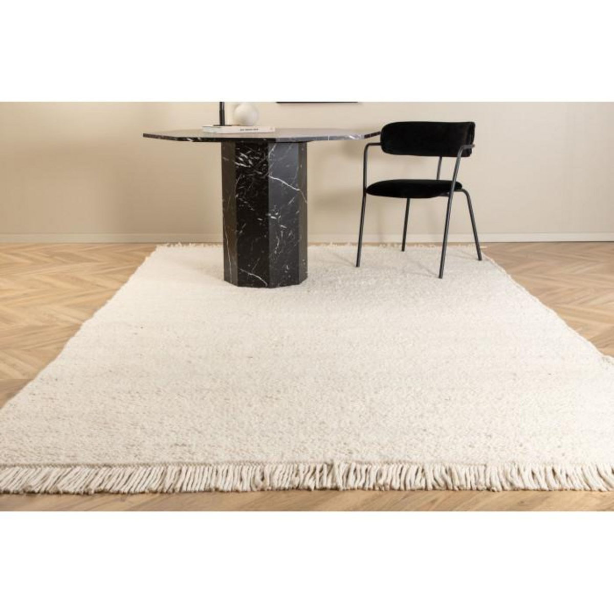 Paris Prix Tapis Déco en Laine  Betina  300x400cm Blanc