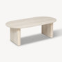 Voir la diapositive 6 : ATMOSPHERA Table basse en bois effet travertin ANAYA - Beige