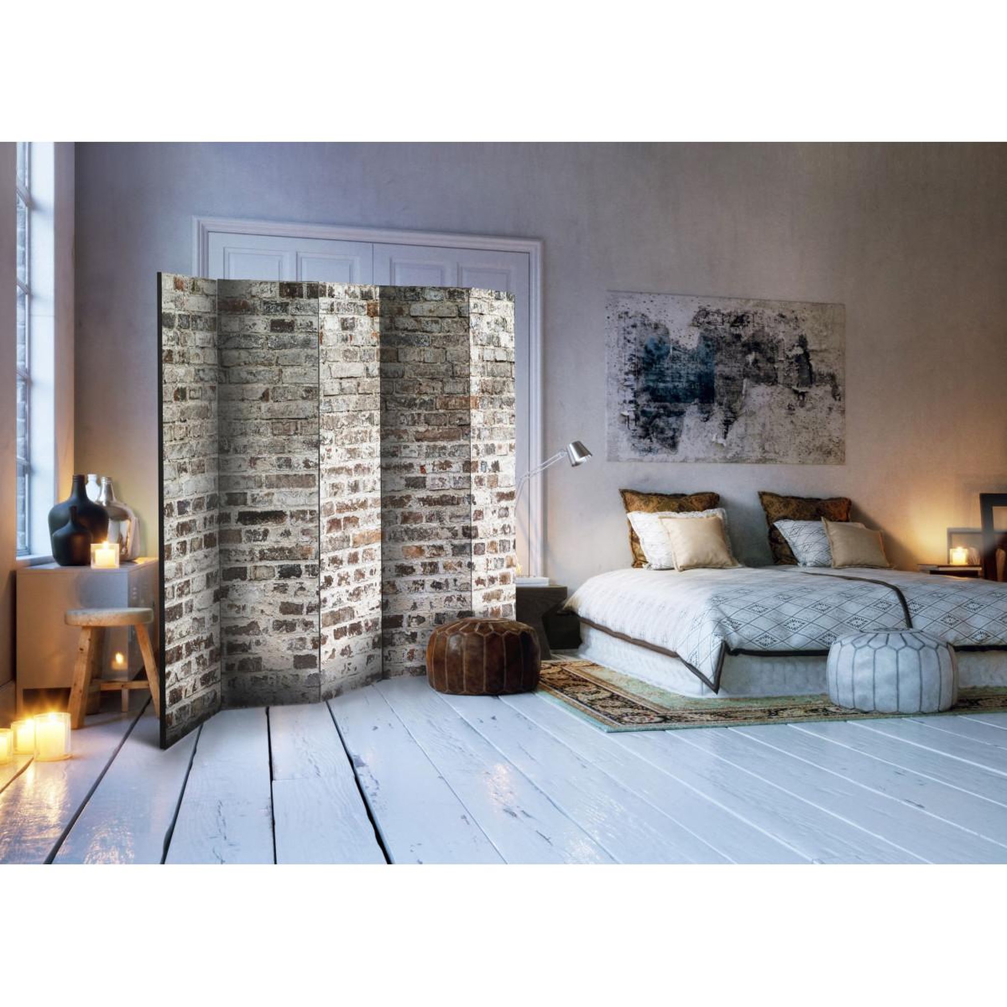 Voir la diapositive 2 : Paris Prix Paravent 5 volets  old walls  172x225cm