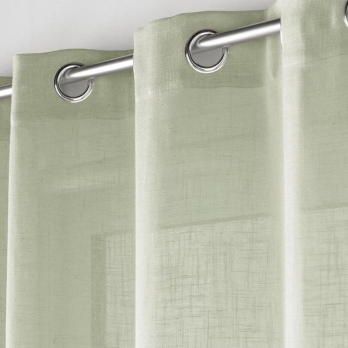 Paris Prix Rideau Voilage à Œillets  Cloris  140x240cm Sauge