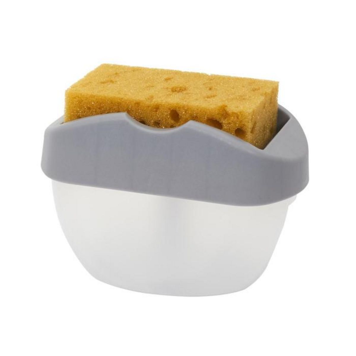 Paris Prix Distributeur de Savon  Porte Éponge  14cm Gris