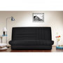 Voir la diapositive 2 : BULTEX COMFORT BULTEX Banquette clic-clac 3 places -Tissu noir - Made in France - L 192 x P 95 cm - BEIJA
