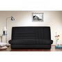 Voir la diapositive 2 : BULTEX COMFORT BULTEX Banquette clic-clac 3 places -Tissu noir - Made in France - L 192 x P 95 cm - BEIJA