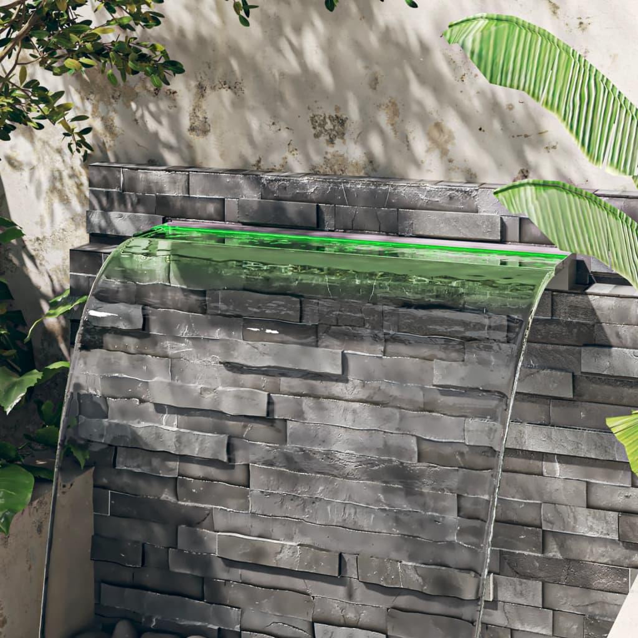 Voir la diapositive 5 : VIDAXL Deversoir pour cascade avec LED RVB Inox 108 cm