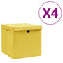 Voir la diapositive 1 : VIDAXL Boîtes de rangement avec couvercles 4 pcs 28x28x28 cm Jaune
