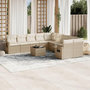 Voir la diapositive 1 : VIDAXL Salon de jardin 11 pcs avec coussins beige resine tressee