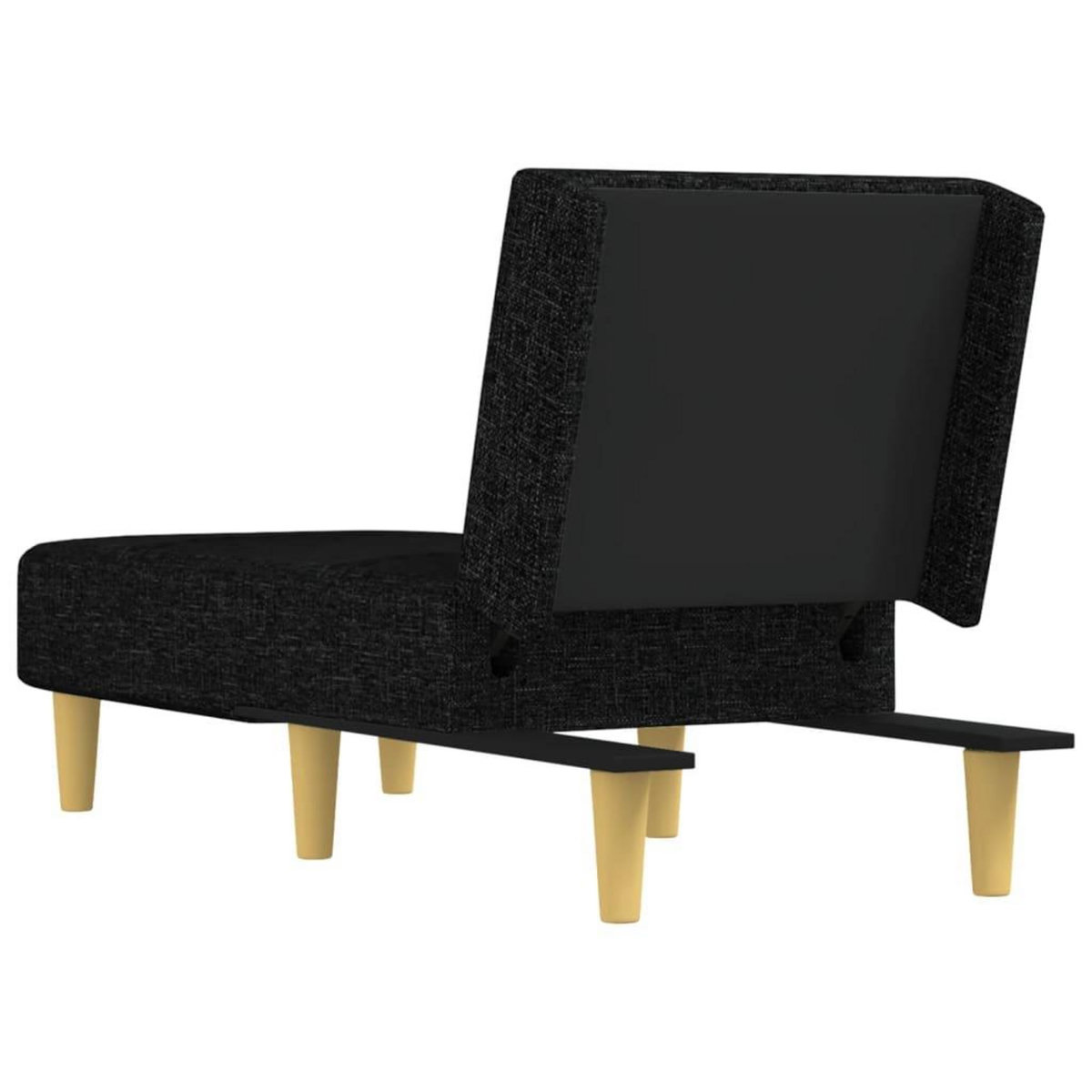 VIDAXL Chaise longue noir tissu