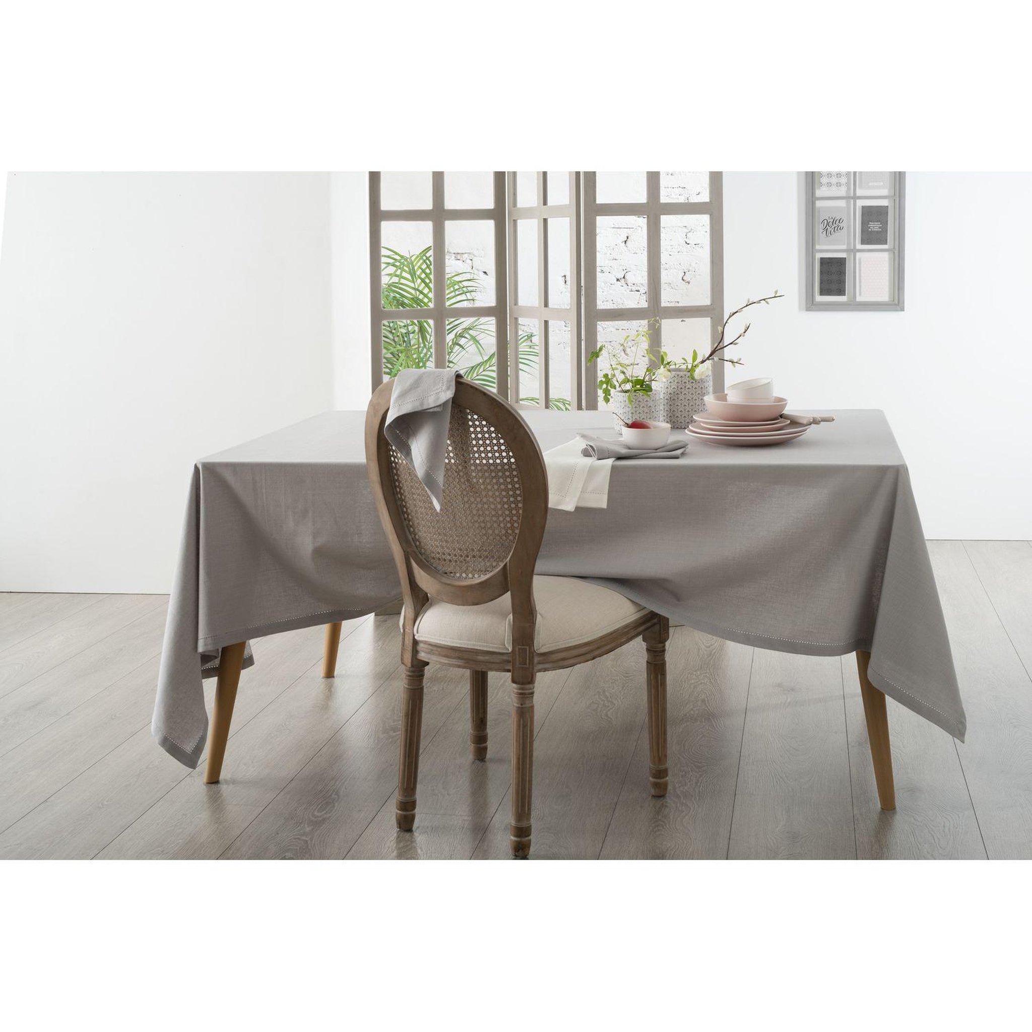 Voir la diapositive 2 : ATMOSPHERA Nappe rectangulaire jane en coton