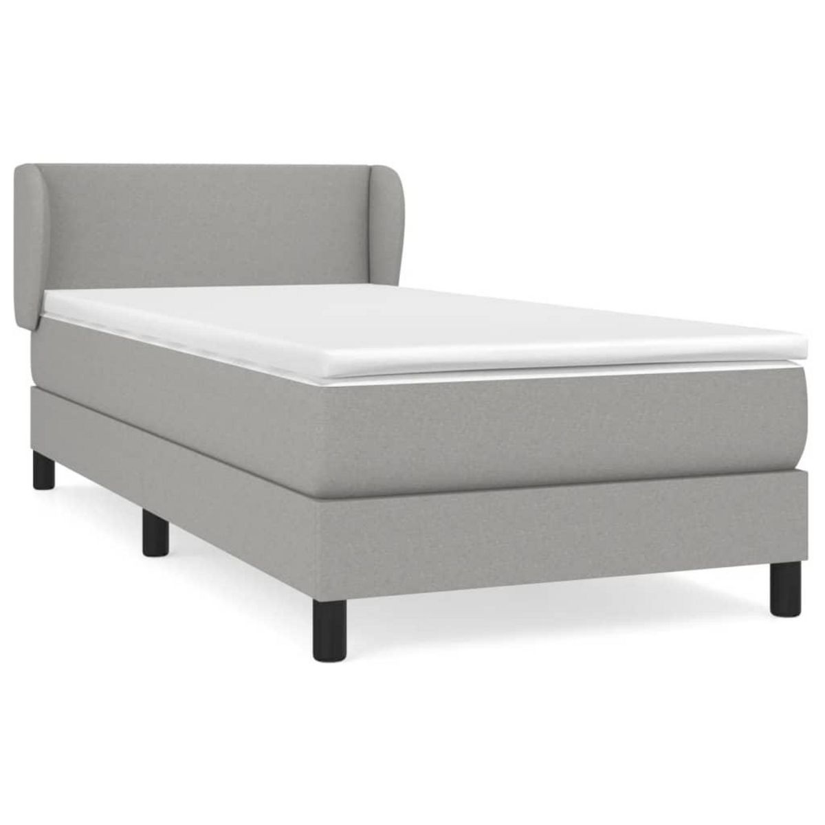 VIDAXL Sommier a lattes de lit avec matelas Gris clair 80x200 cm Tissu