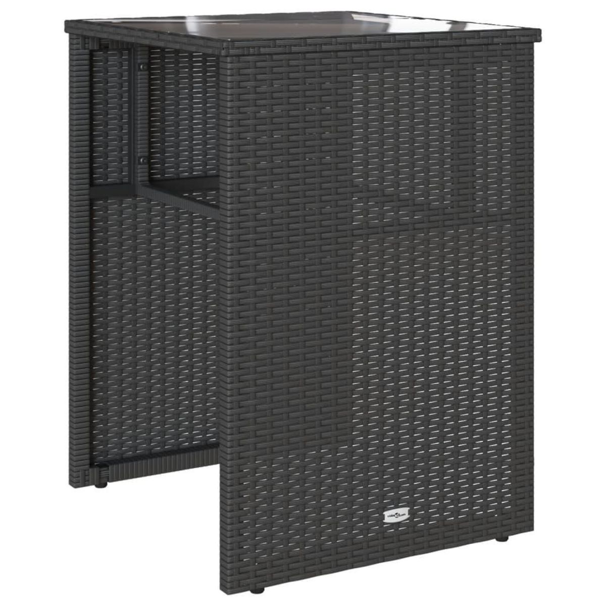 VIDAXL Ensemble de bistro 3 pcs avec coussins noir resine tressee