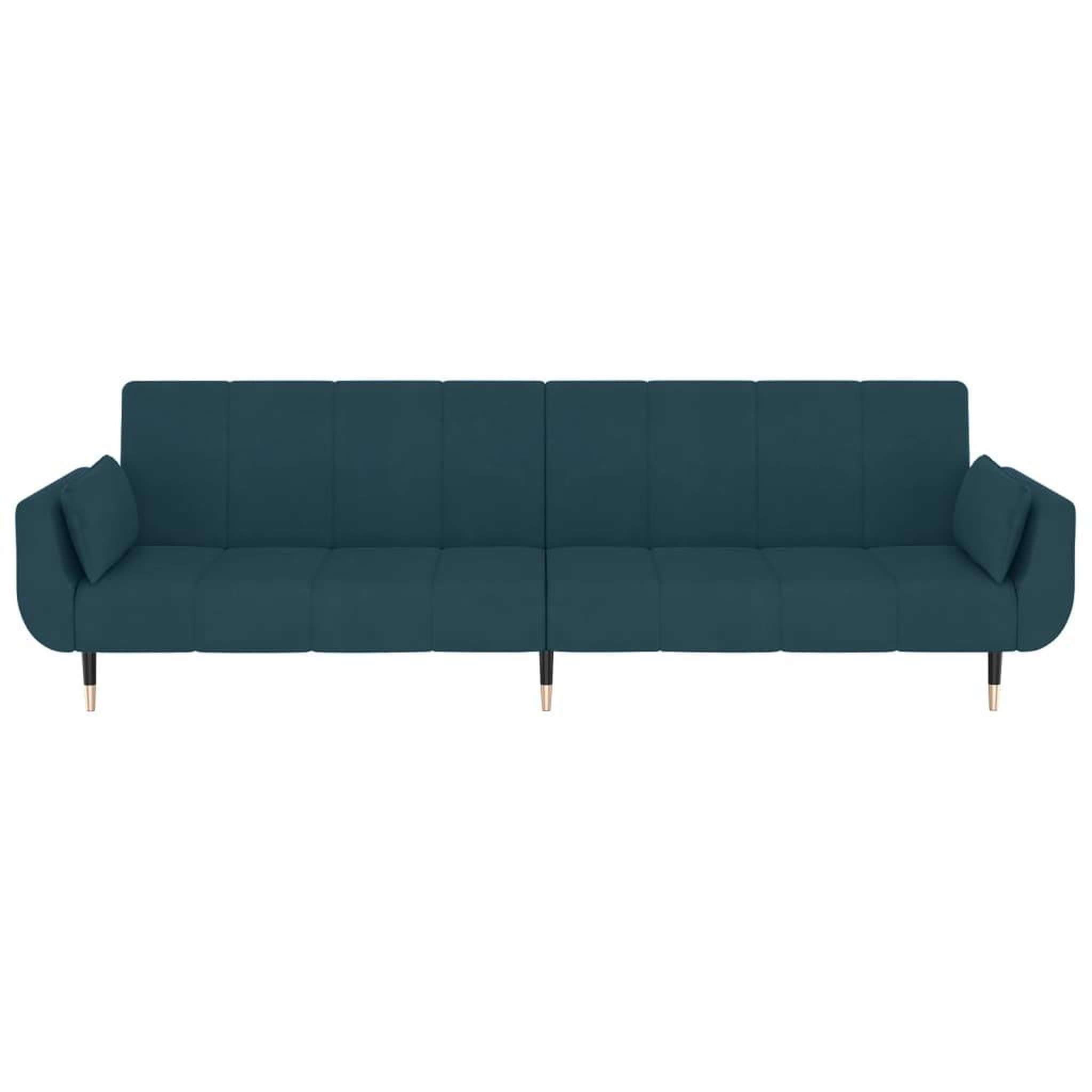 Voir la diapositive 5 : VIDAXL Canape-lit a 2 places avec deux oreillers Bleu Velours