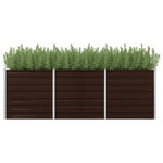 VIDAXL Lit sureleve de jardin Marron 240x80x77 cm Acier galvanise