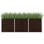 Voir la diapositive 1 : VIDAXL Lit sureleve de jardin Marron 240x80x77 cm Acier galvanise