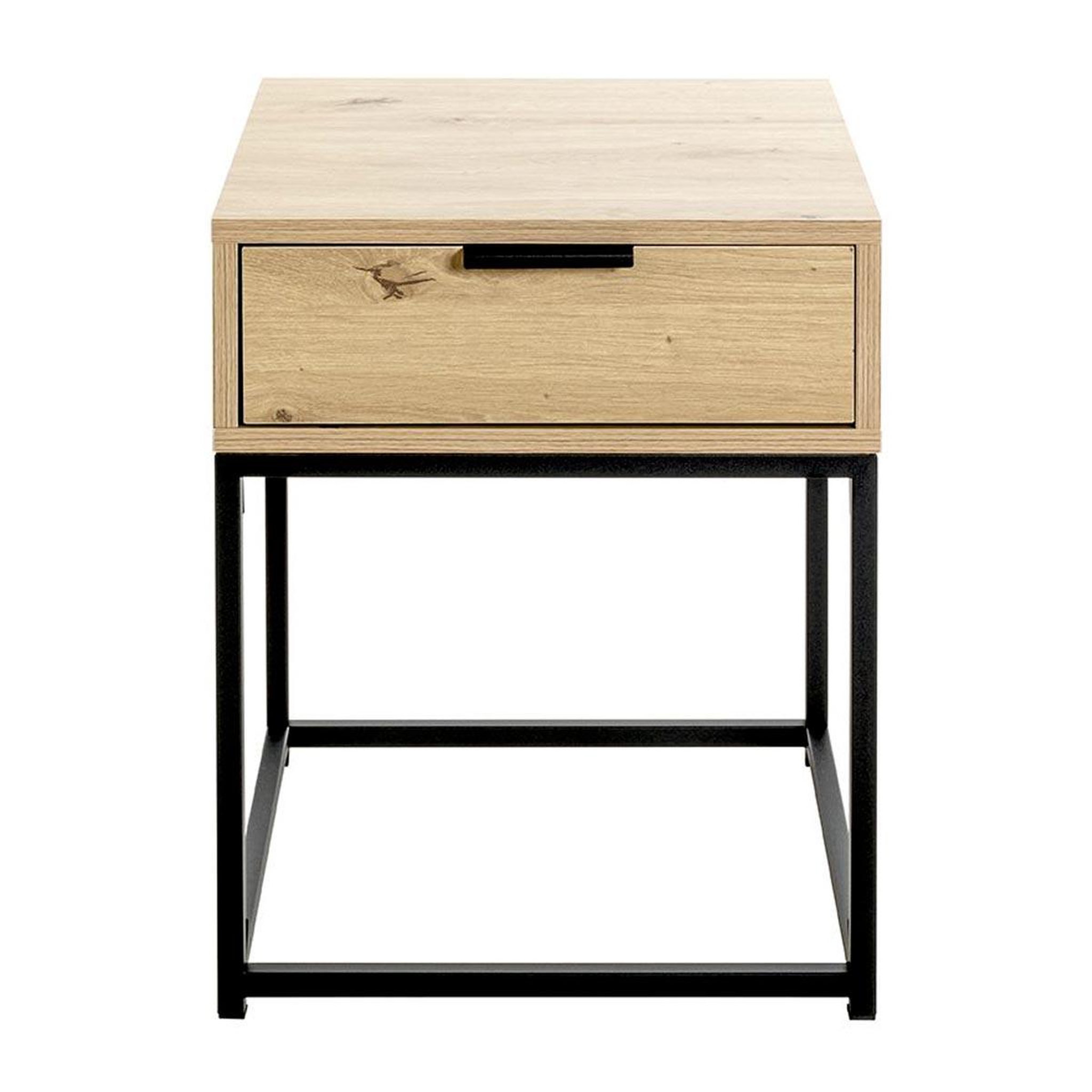 Voir la diapositive 2 : Paris Prix Table de chevet 1 tiroir  maluma  50cm naturel & noir