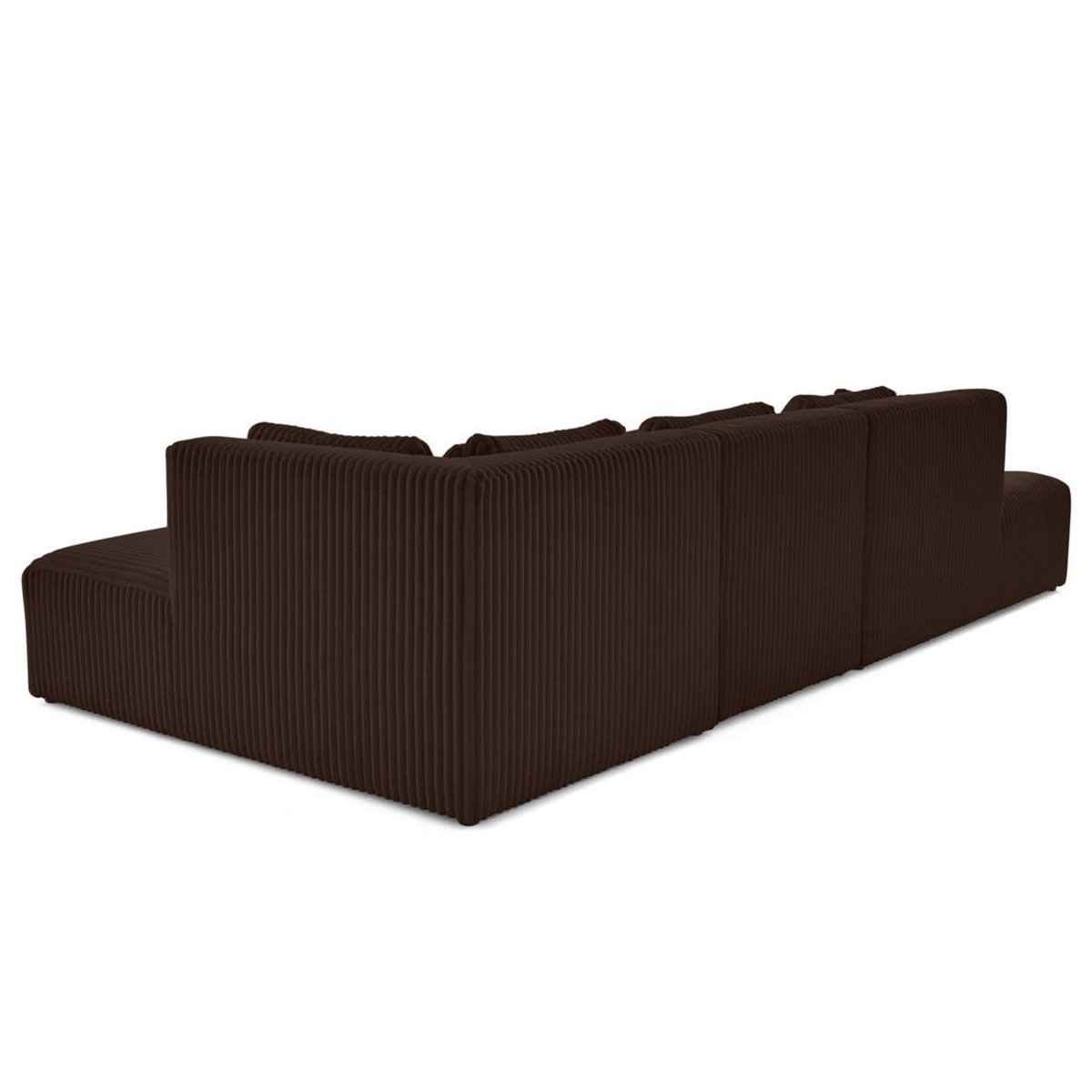 LISA DESIGN Victoire - canapé modulable d'angle droit 5 places en velours côtelé grosses côtes