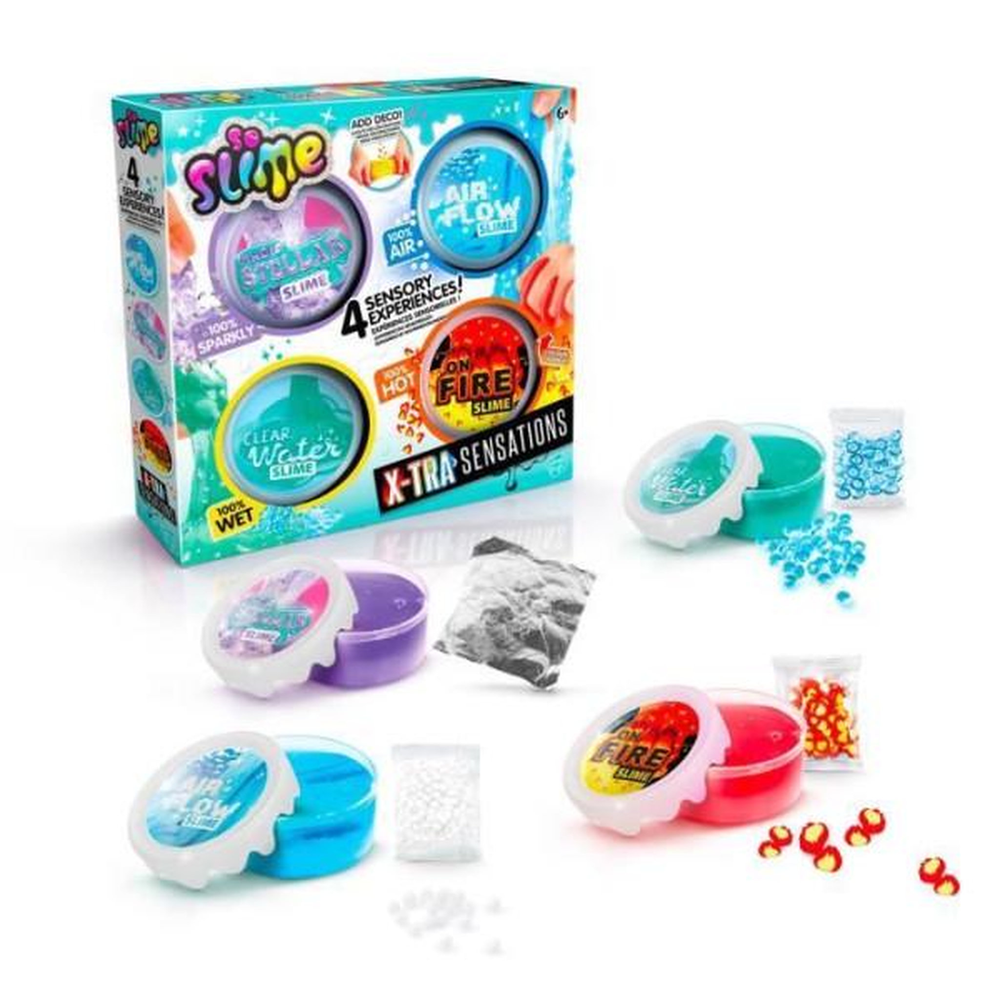 Canal Toys Canal toys - so slime diy - xtra sensation multipack- avec 4 slimes a sensations et décorations - ssc 308