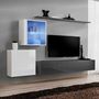 Voir la diapositive 1 : Paris Prix Meuble TV Mural Design  Switch XV  260cm Gris & Blanc
