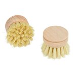Paris Prix Lot de 2 Têtes de Rechange Brosse Vaisselle  Vintage  5cm Naturel